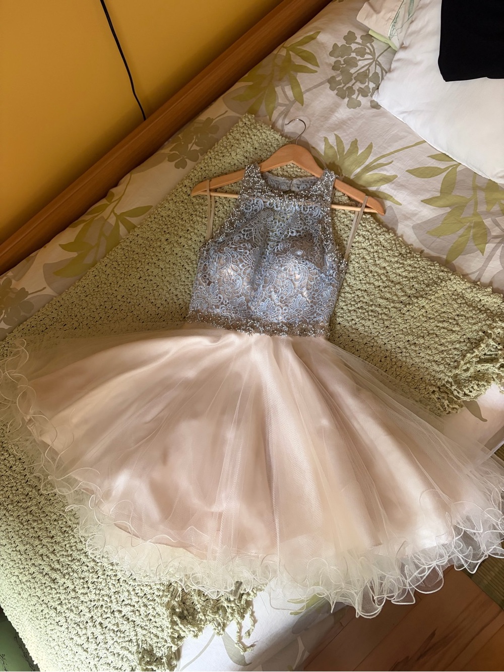 Tulle beaded prom dress